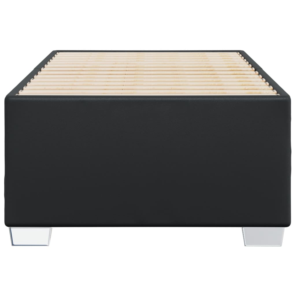 Estrutura de cama 100x200 cm couro artificial preto