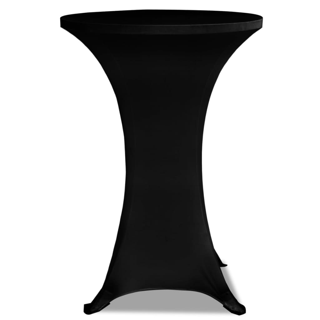 Toalha de mesa elástica ø80, preta / 2 peças