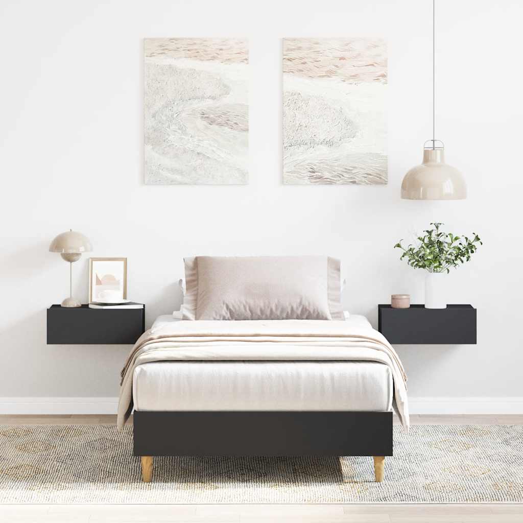 Estrutura cama s/ colchão 90x200 cm derivados de madeira preto