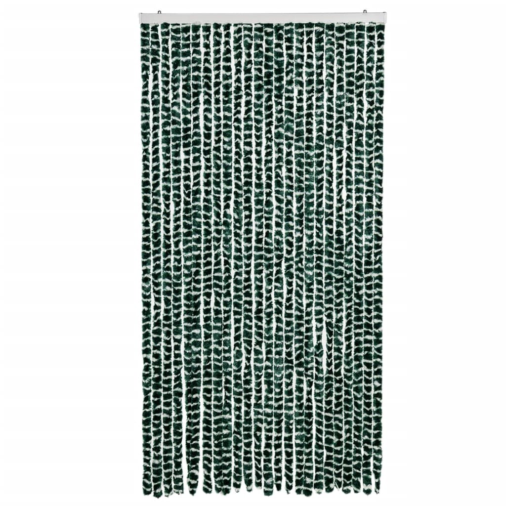 Cortina anti-insetos 100x200 cm chenille verde e branco