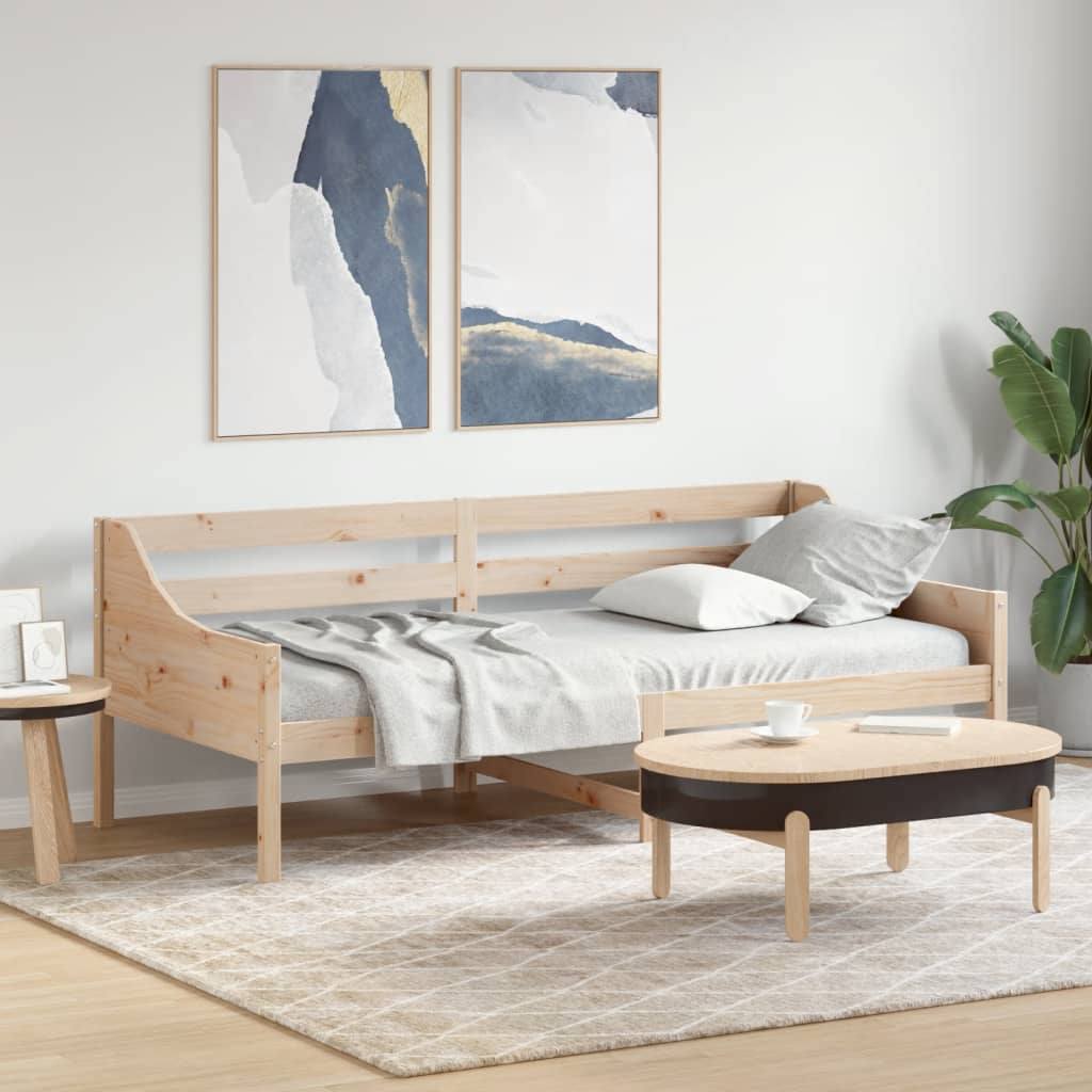 Sofá-cama sem colchão 90x200 cm madeira de pinho maciça