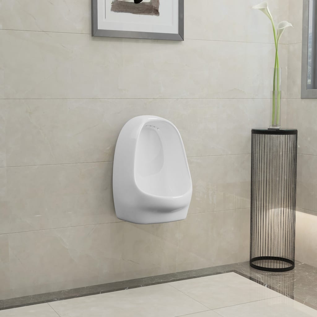 Urinol de parede com válvula de descarga cerâmica branco