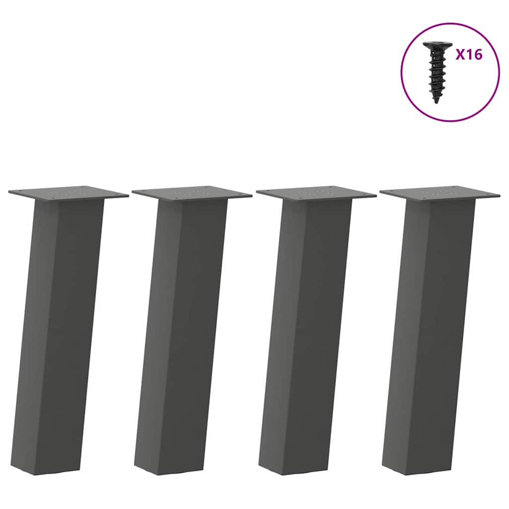 Pés para mesa de centro 4 peças antracite 42 cm aço