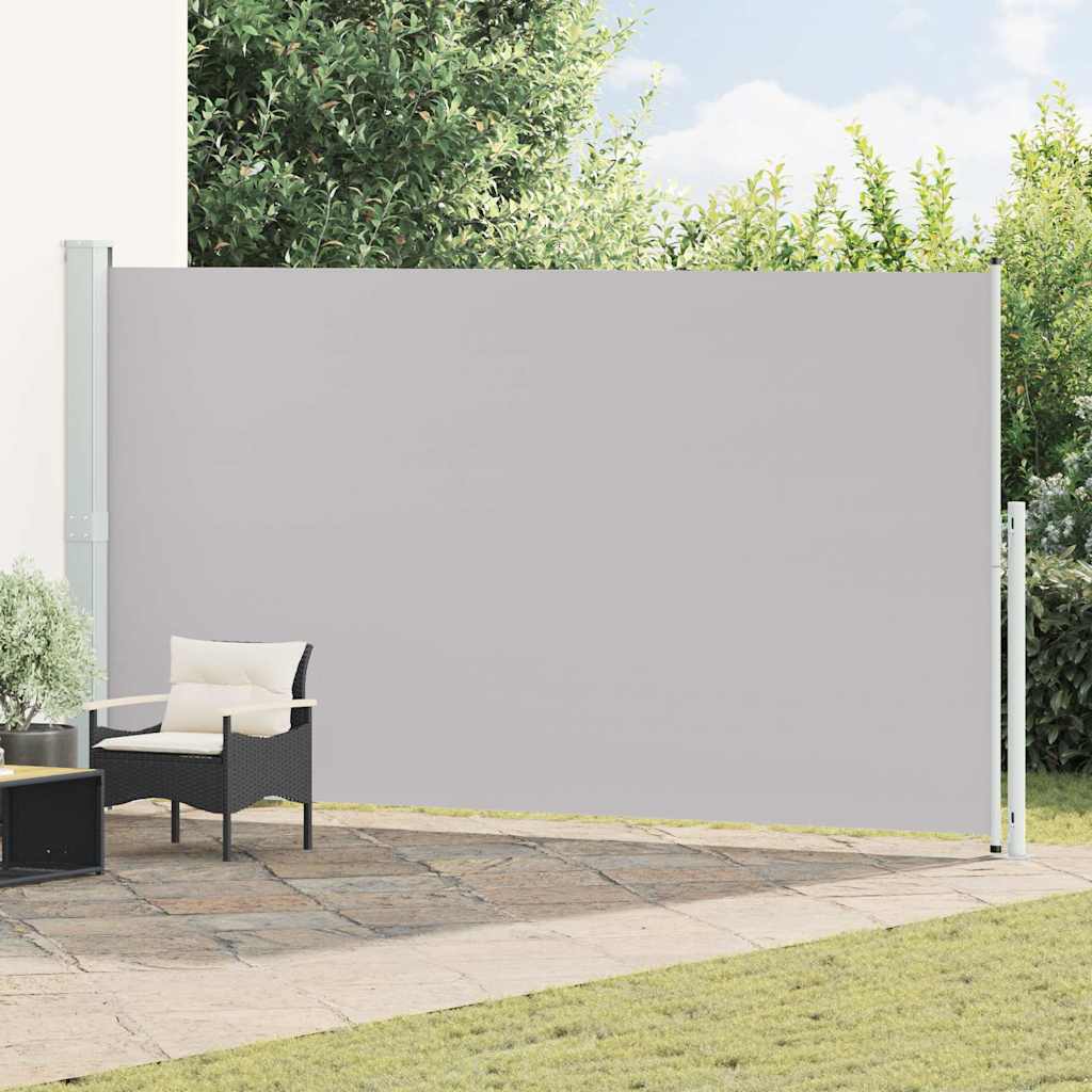 Toldo lateral retrátil para pátio 200x500 cm cinzento