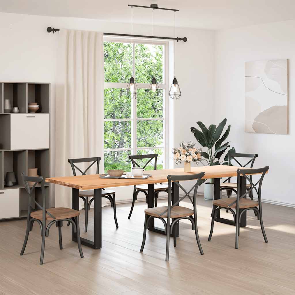 Pés para mesa de jantar em formato de u, 3 peças, preto, 70x(72-73) cm, aço
