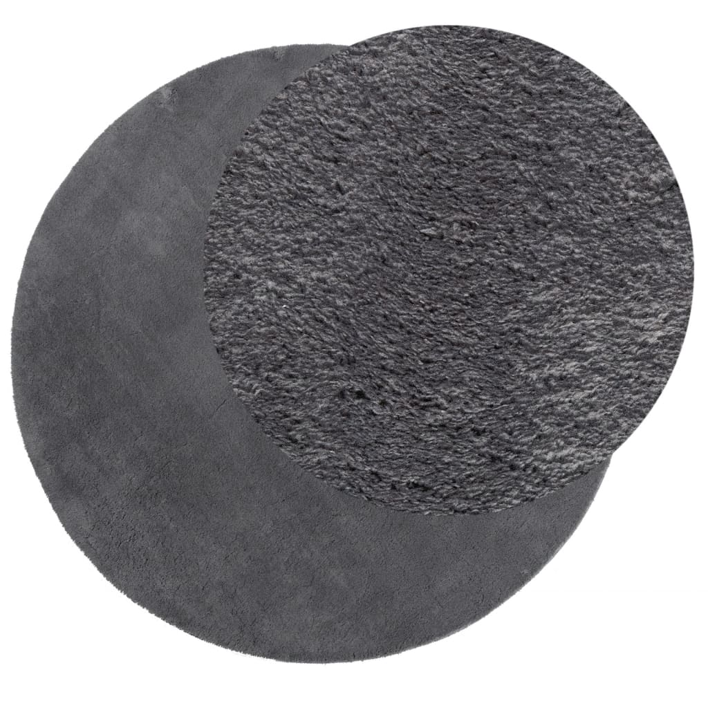 Tapete pelo curto macio e lavável huarte ø 80 cm antracite