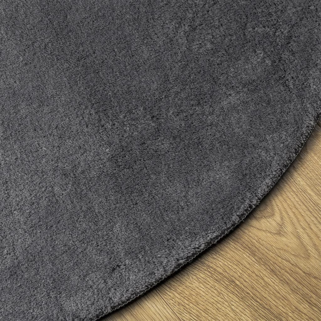 Tapete pelo curto macio e lavável huarte ø 80 cm antracite