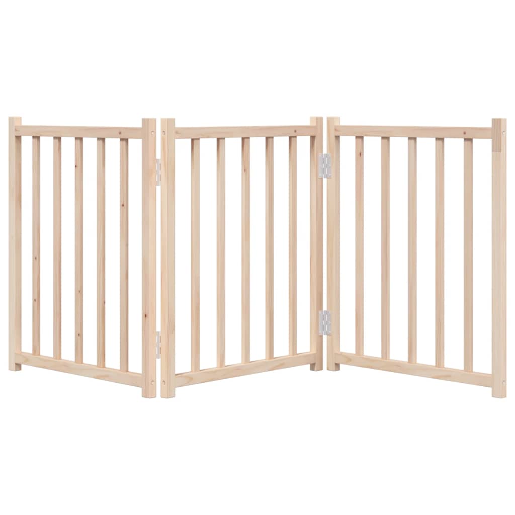 Portão p/ cães dobrável 3 painéis 150 cm madeira abeto maciça