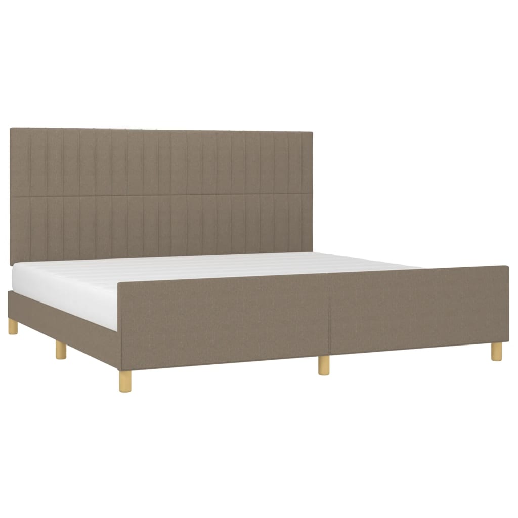 Cama sem colchão 200x200 cm tecido cinzento-acastanhado