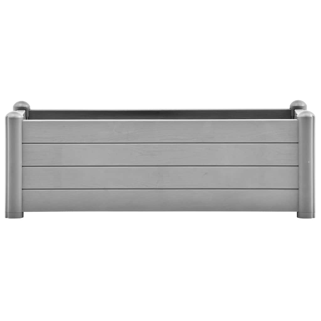 Canteiro elevado para jardim PP 100x43x35 cm cinzento pedra