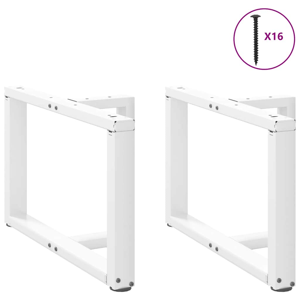 Pés para mesa de centro em forma de t, 2 peças, branco, 60x25x(42-43) cm, aço