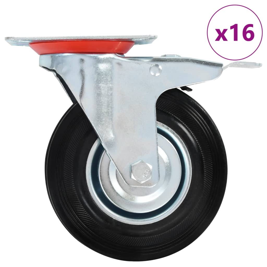 16 Pcs rodas giratórias 125 mm