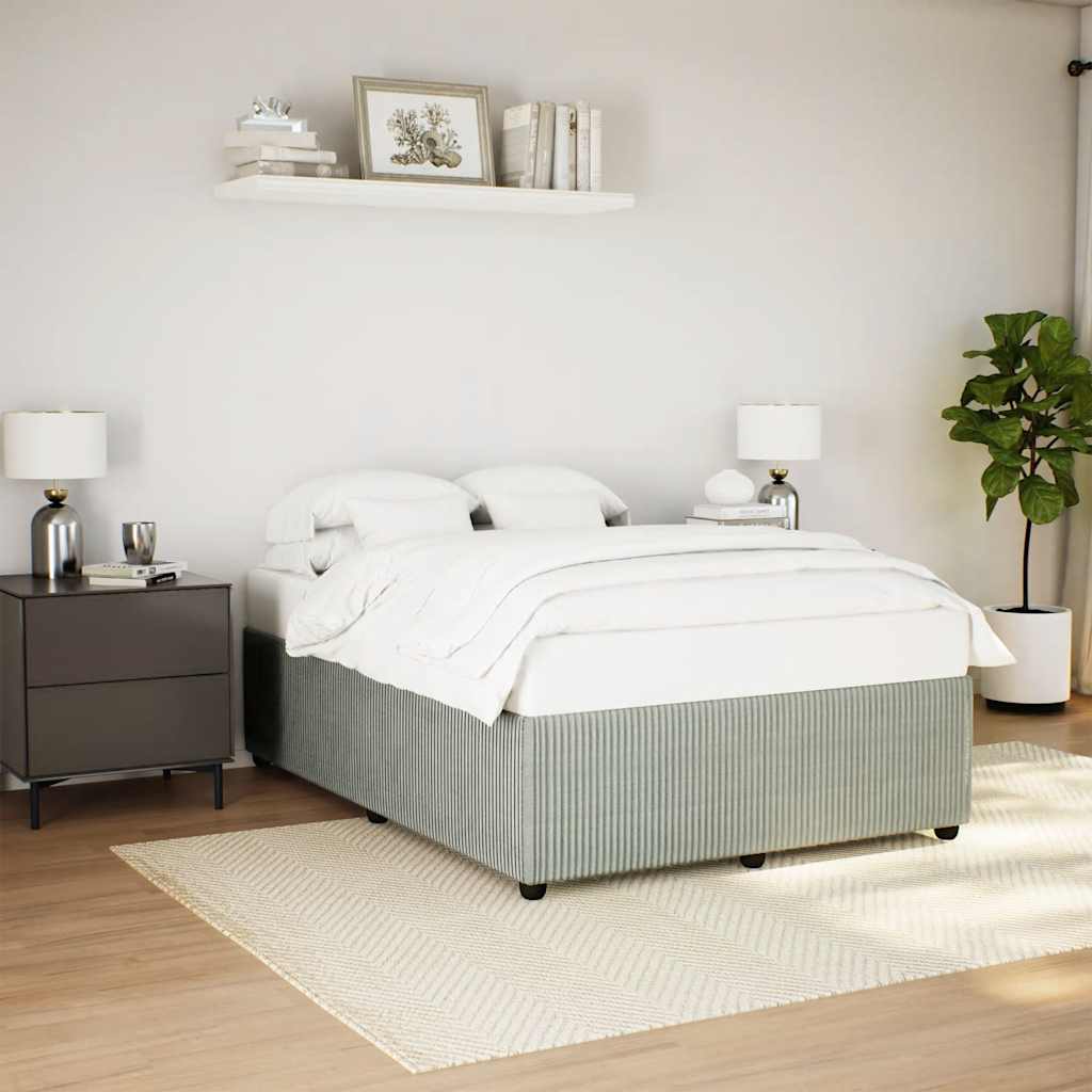 Estrutura de cama sem colchão 140x190 cm veludo cinzento-claro
