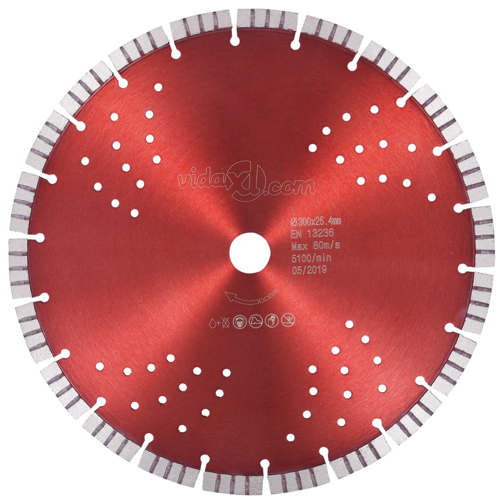 Disco de corte de diamante com turbo e orifícios aço 300 mm