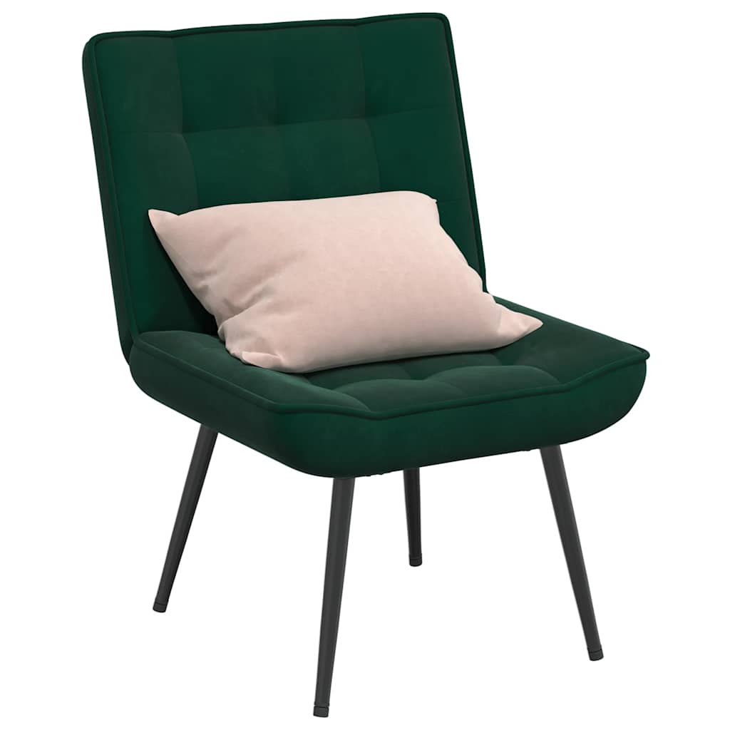 Cadeira de relaxamento 64x74x84 cm veludo verde-escuro