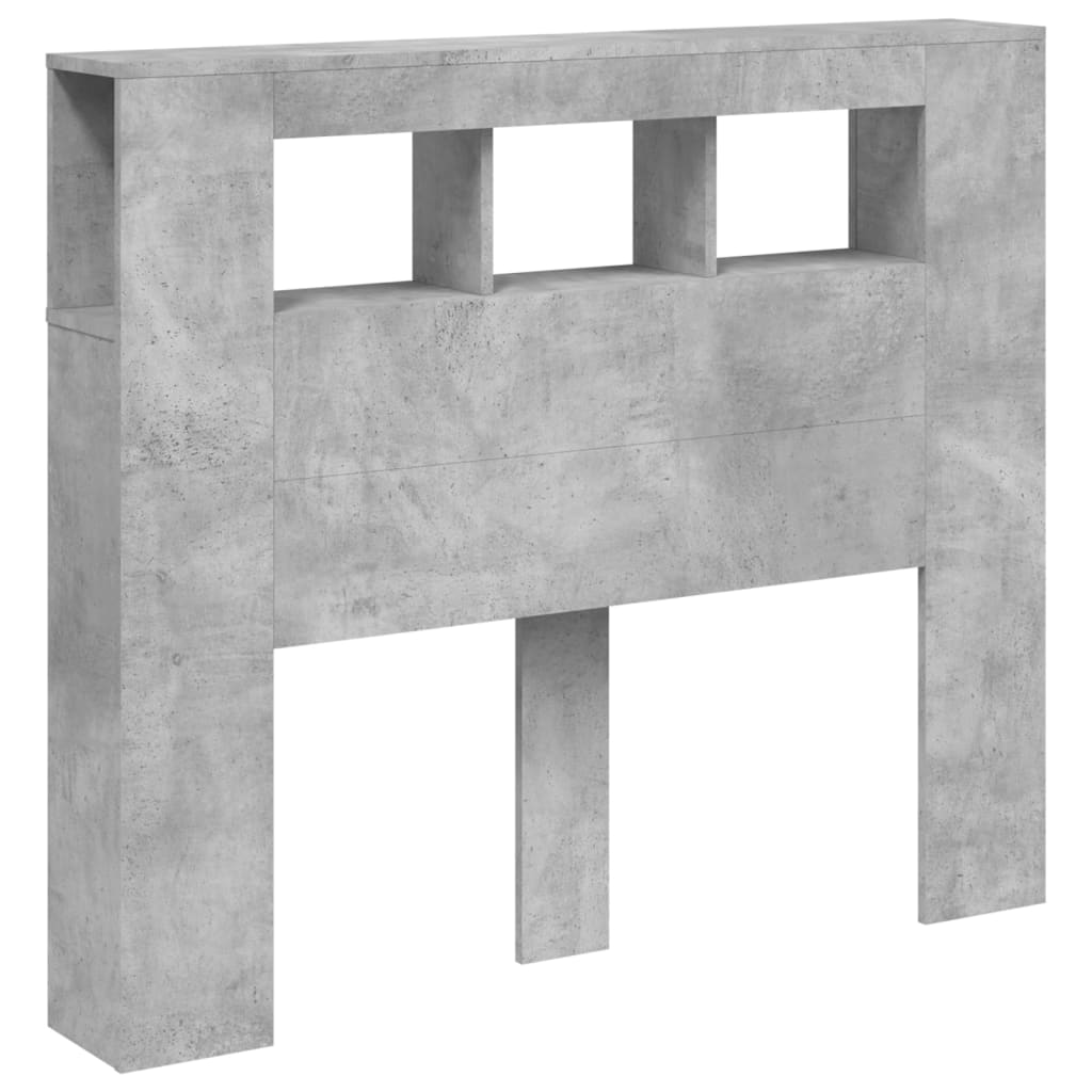 Cabeceira c/ leds 120x18,5x103,5 cm cinzento-cimento