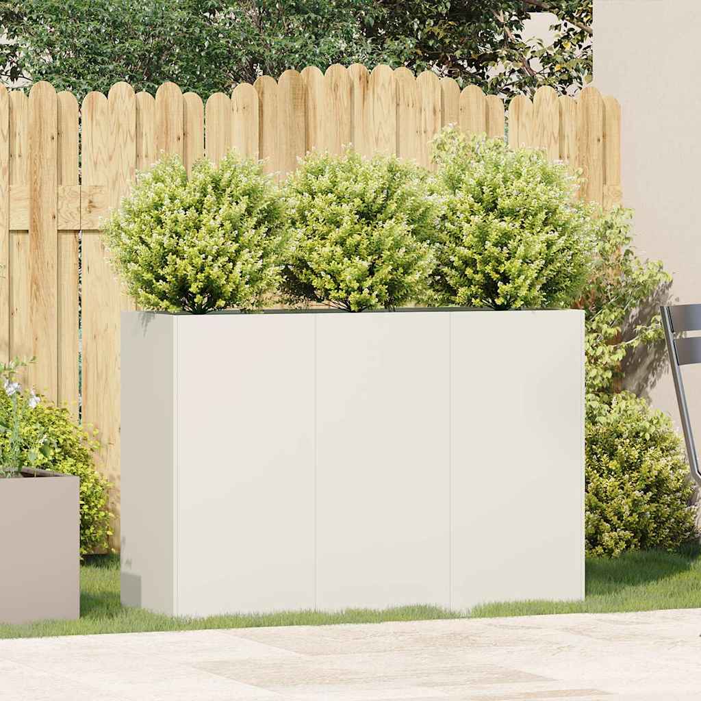 Vaso floreira 120x40x80 cm aço laminado a frio branco
