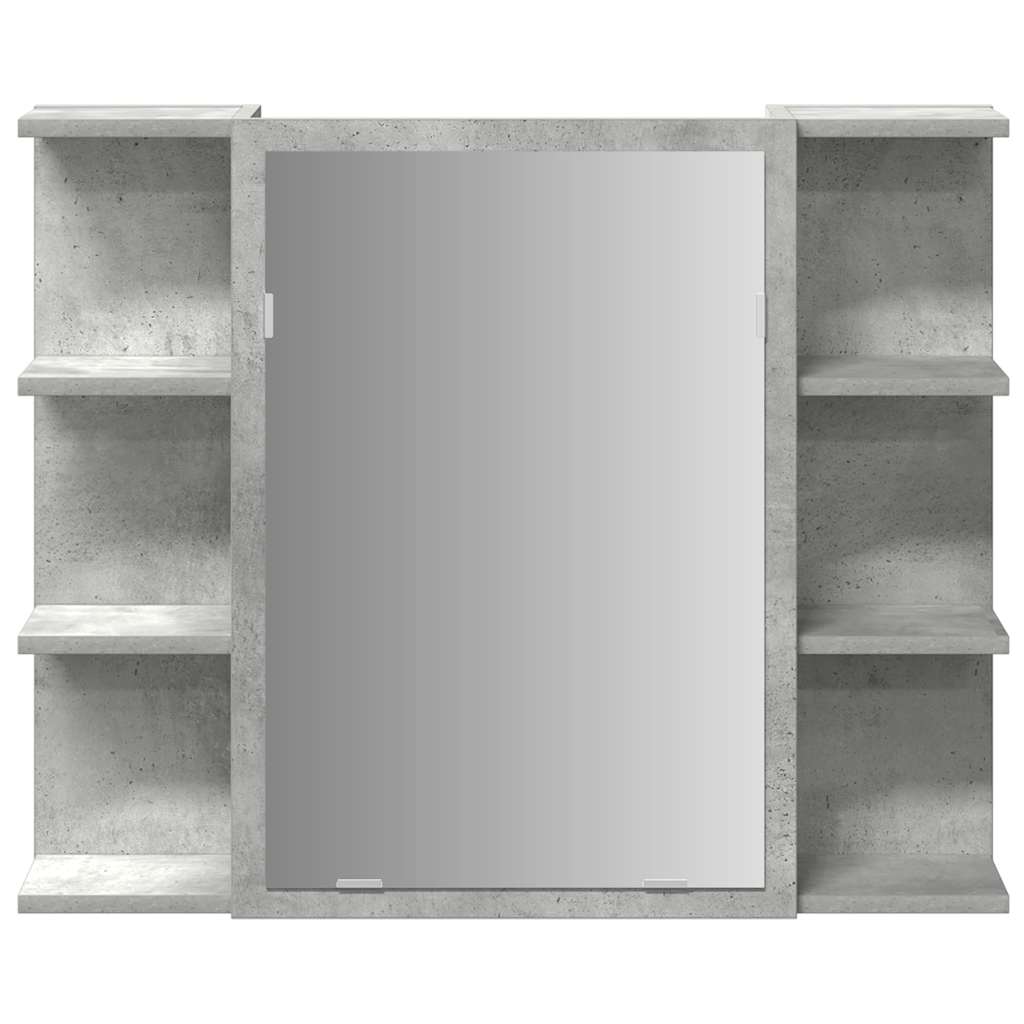 Armário casa banho c/ espelho 80x20,5x64cm contraplacado cinza