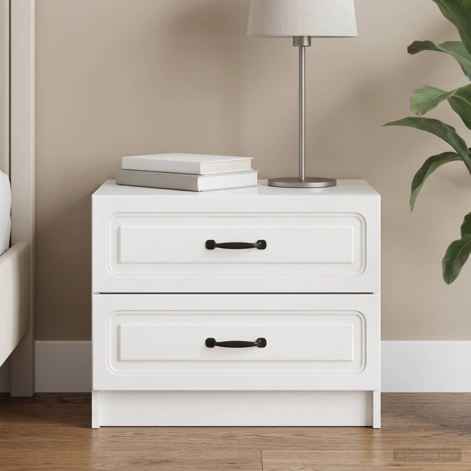 Armário de cabeceira branco brilhante 62 x 34,5 x 44,5 cm