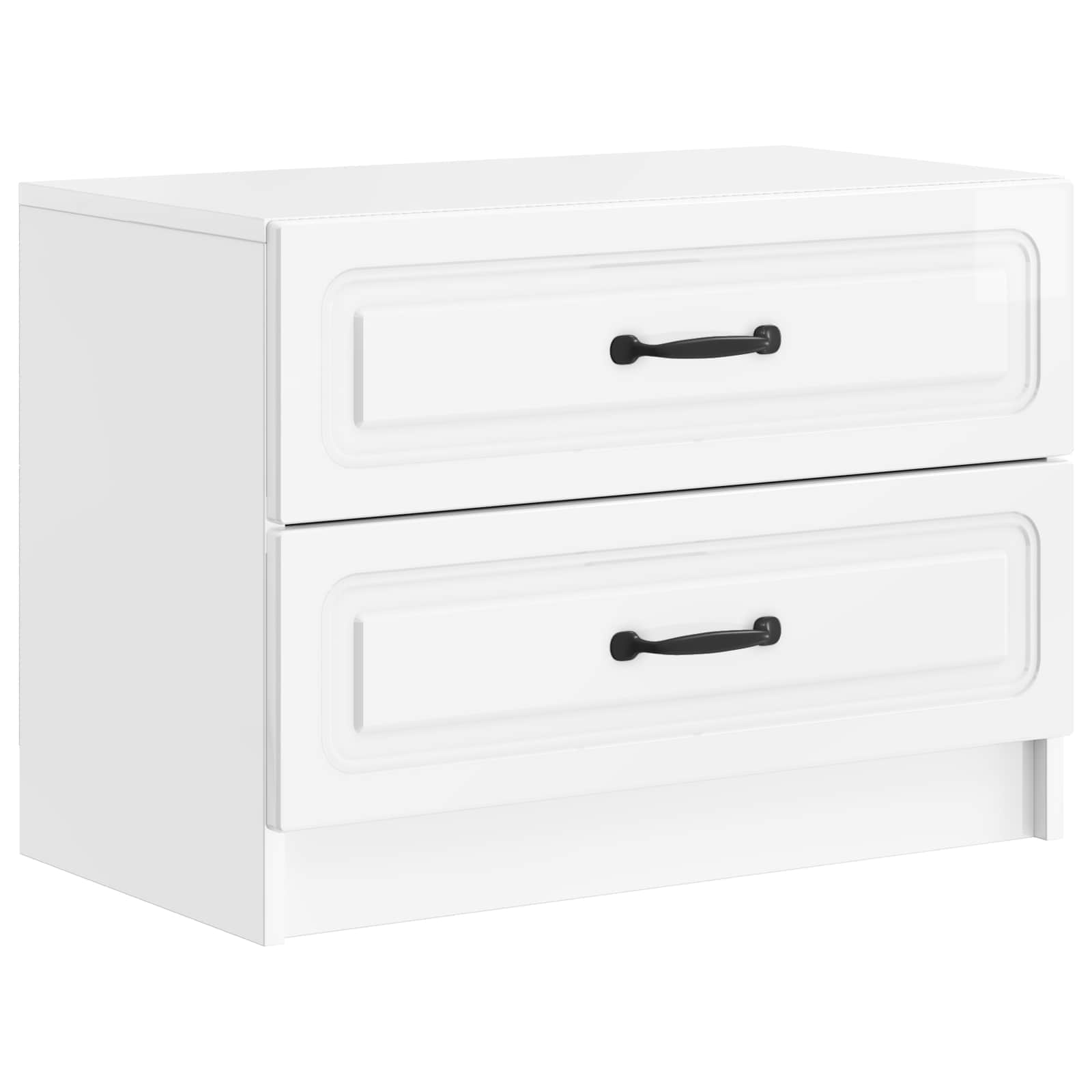 Armário de cabeceira branco brilhante 62 x 34,5 x 44,5 cm