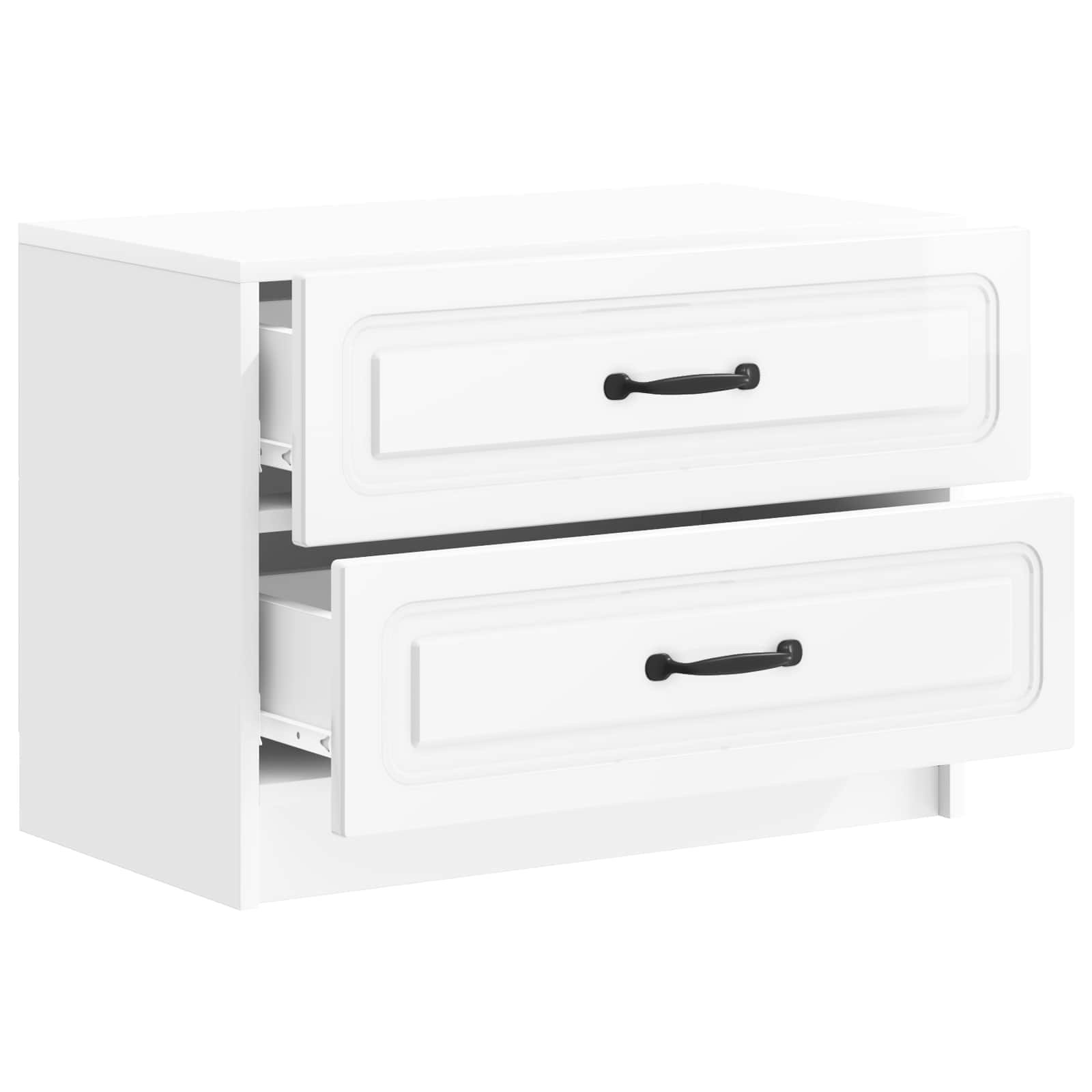 Armário de cabeceira branco brilhante 62 x 34,5 x 44,5 cm