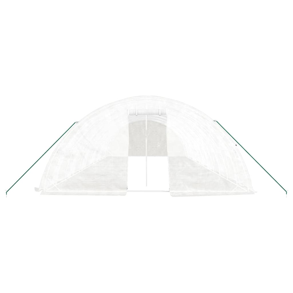 Estufa com estrutura de aço 60 m² 12x5x2,3 m branco