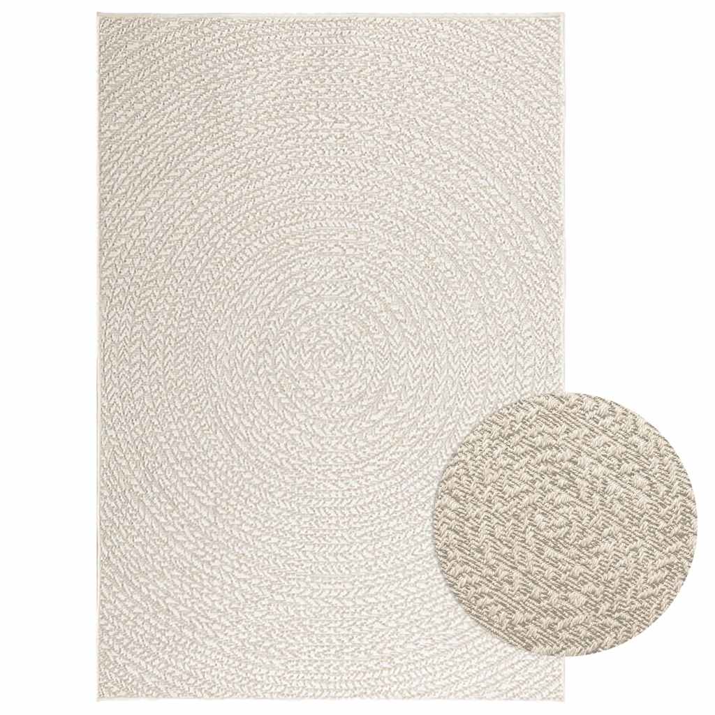 Tapete zizur creme 120x170cm aspeto de juta interior e exterior