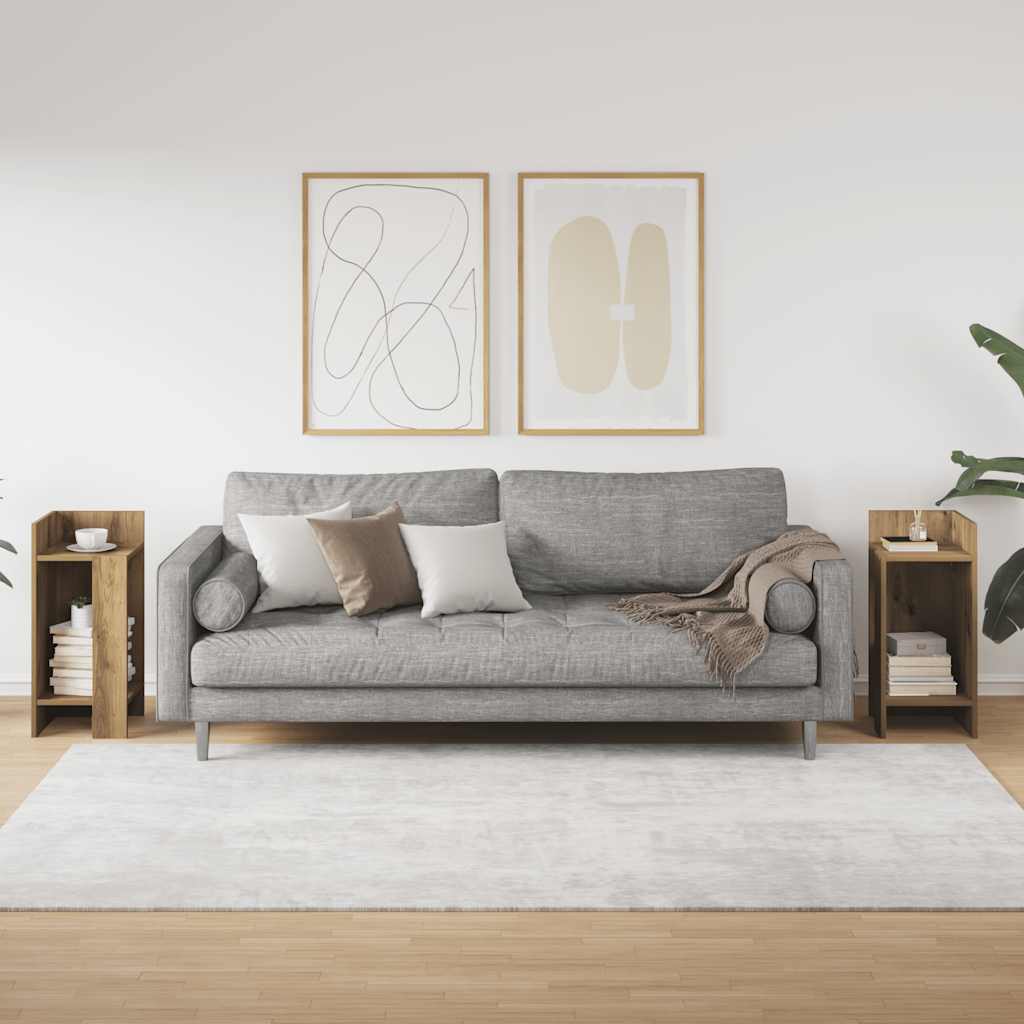 Mesas laterais 2 pcs prateleira 110x50x103cm carvalho artesanal