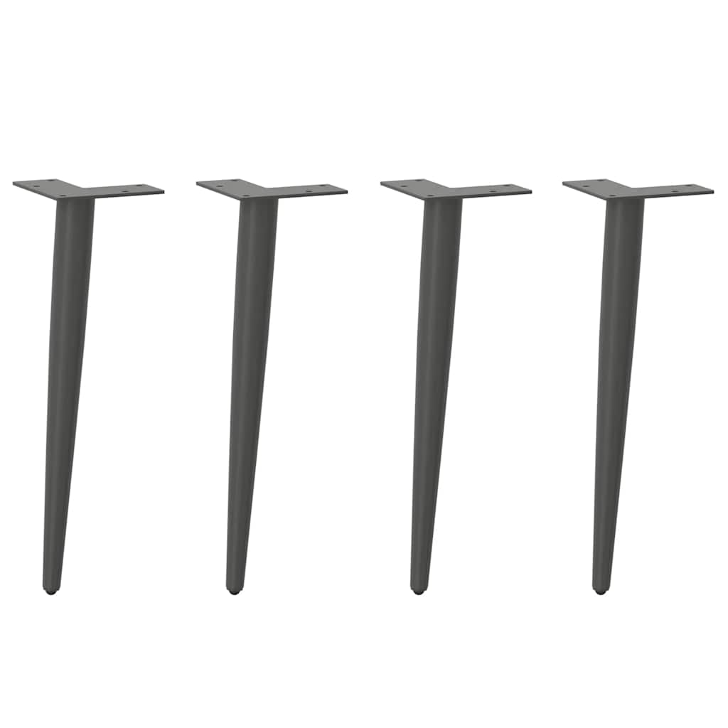Pés para mesa de centro formato cônico 4 peças antracite 30-31 cm aço