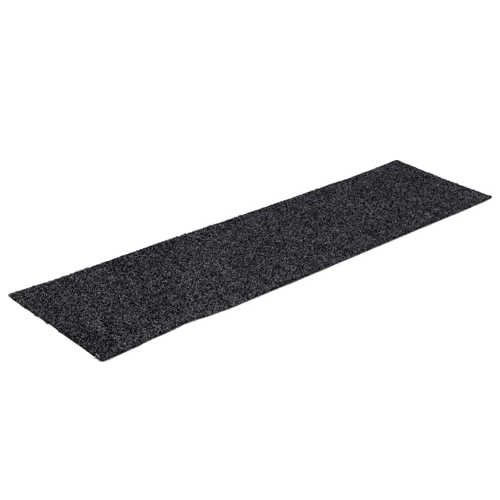 Tapetes de escada autoadesivos 30 peças 76x20 cm cinzento escuro retangulares