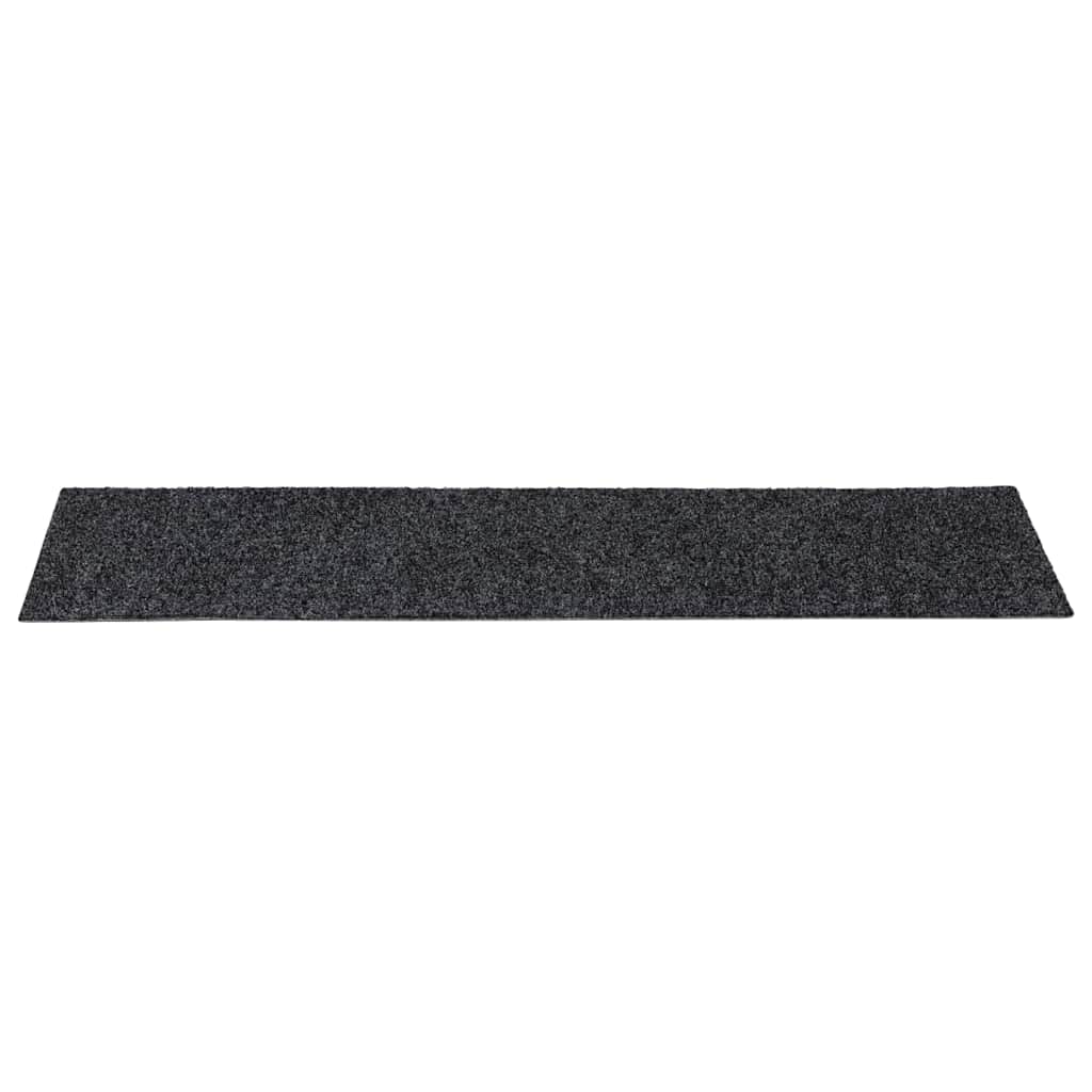 Tapetes de escada autoadesivos 30 peças 76x20 cm cinzento escuro retangulares