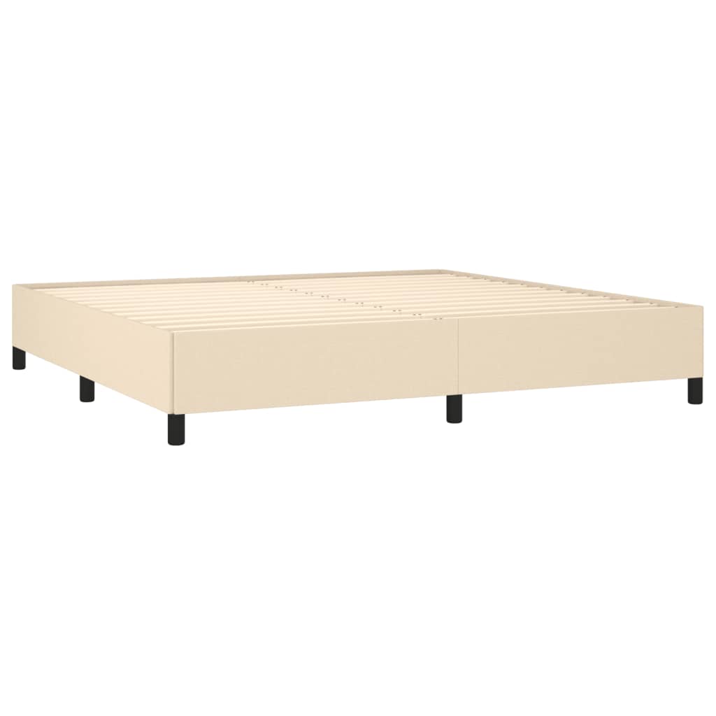 Cama com molas/colchão 200x200 cm tecido cor creme