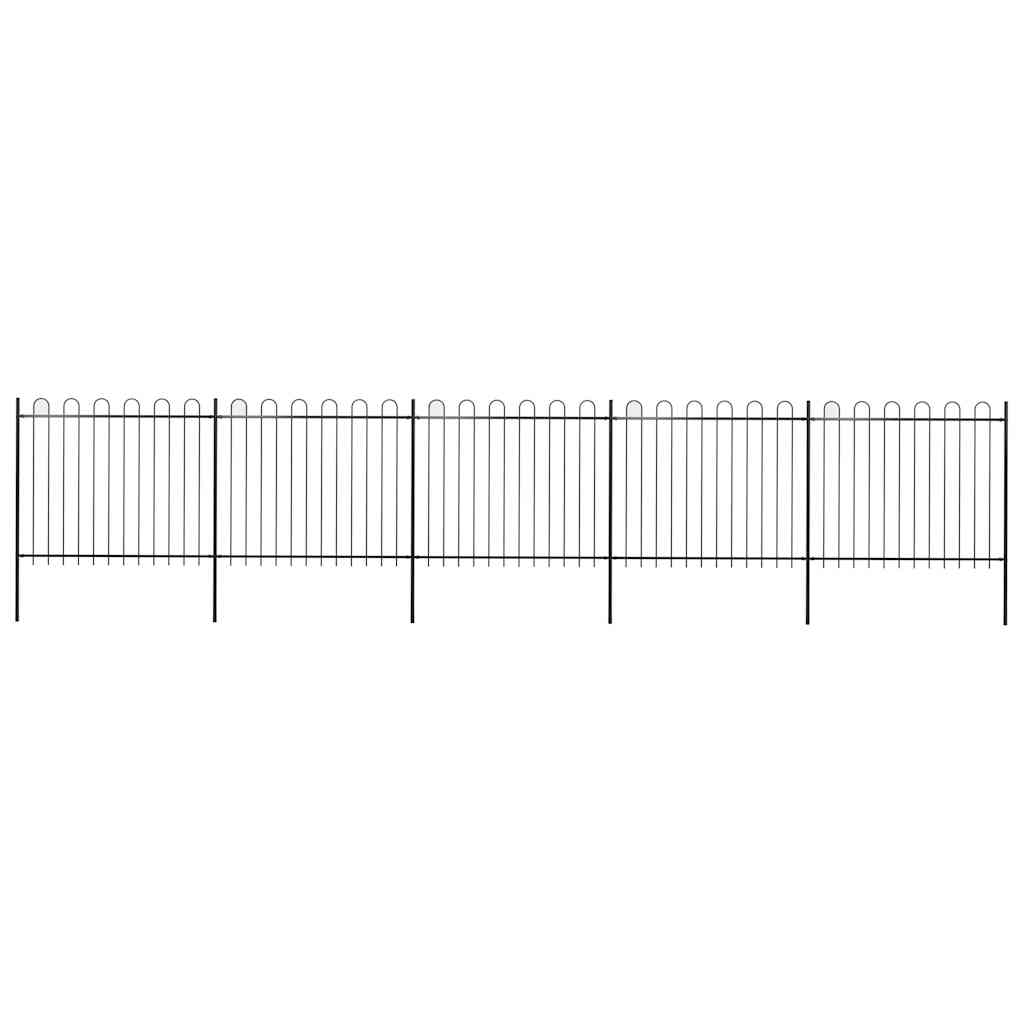 Cerca de jardim com arco superior em aço 838x150 cm preta