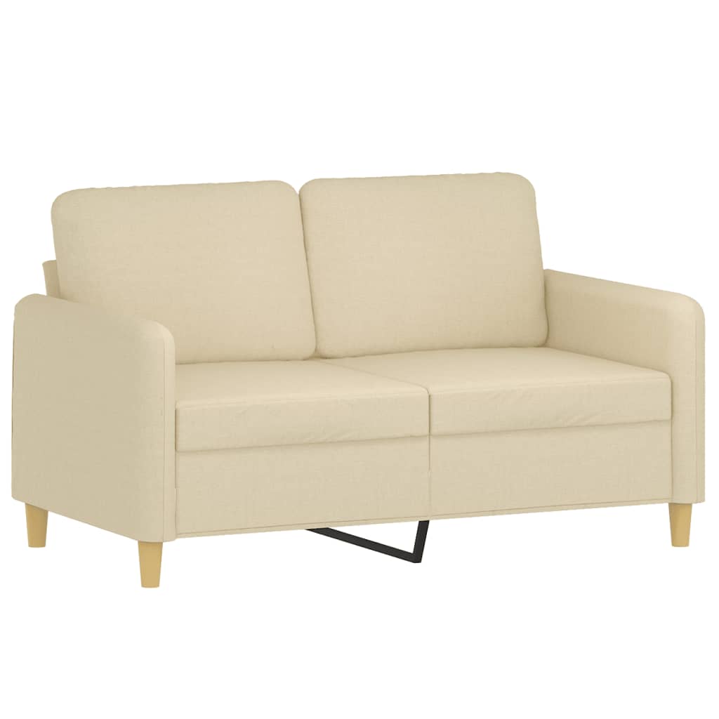 3 Pcs conjunto de sofás com almofadas tecido cor creme