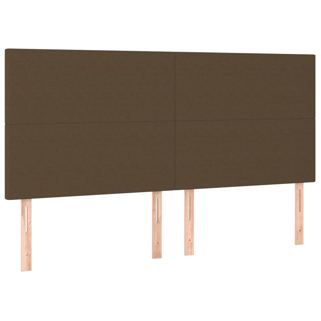 Cabeceira de cama c/ LED tecido 160x5x118/128 cm castanho