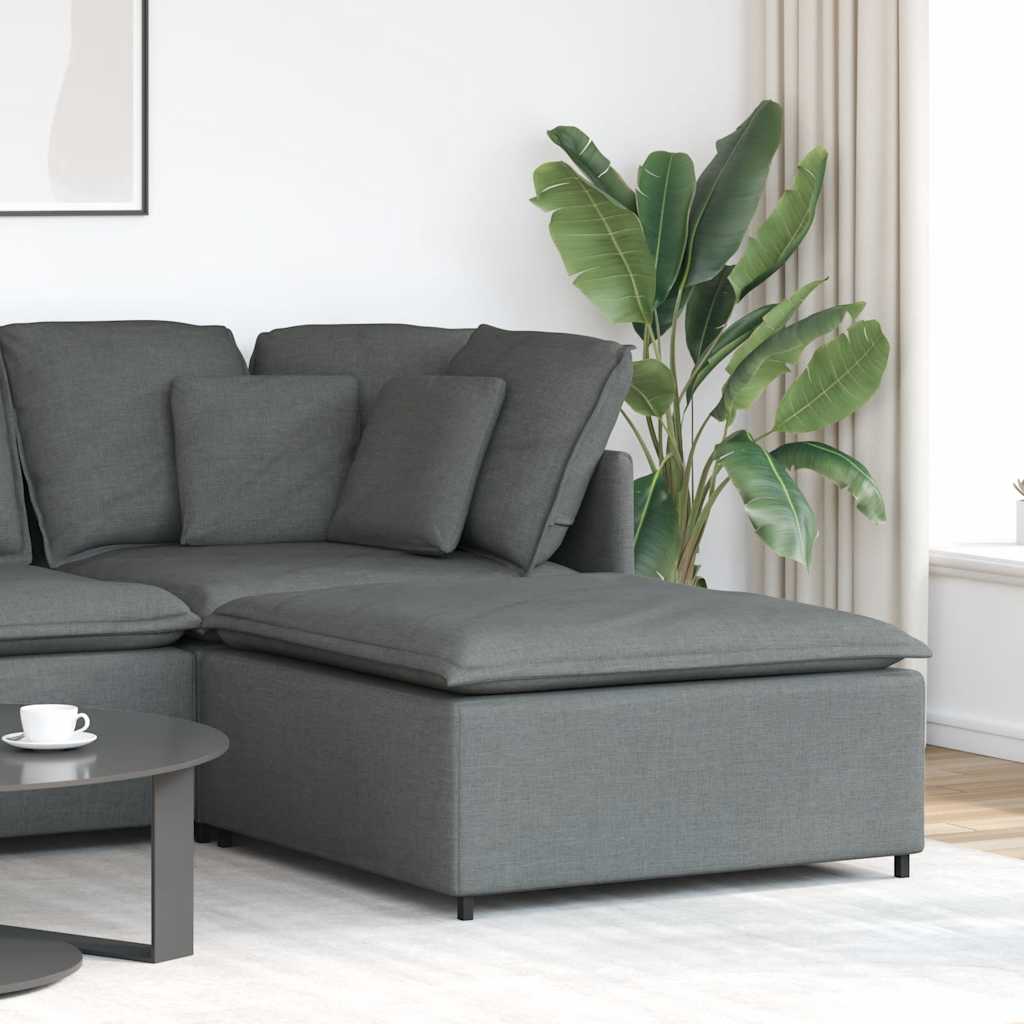 Módulo de pufe modular para sofá cinza escuro 100x100x48 cm