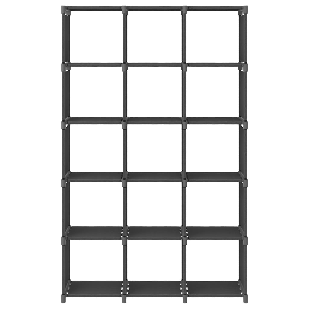 Unidade de prateleiras 15 cubos 103x30x175,5 cm tecido cinzento