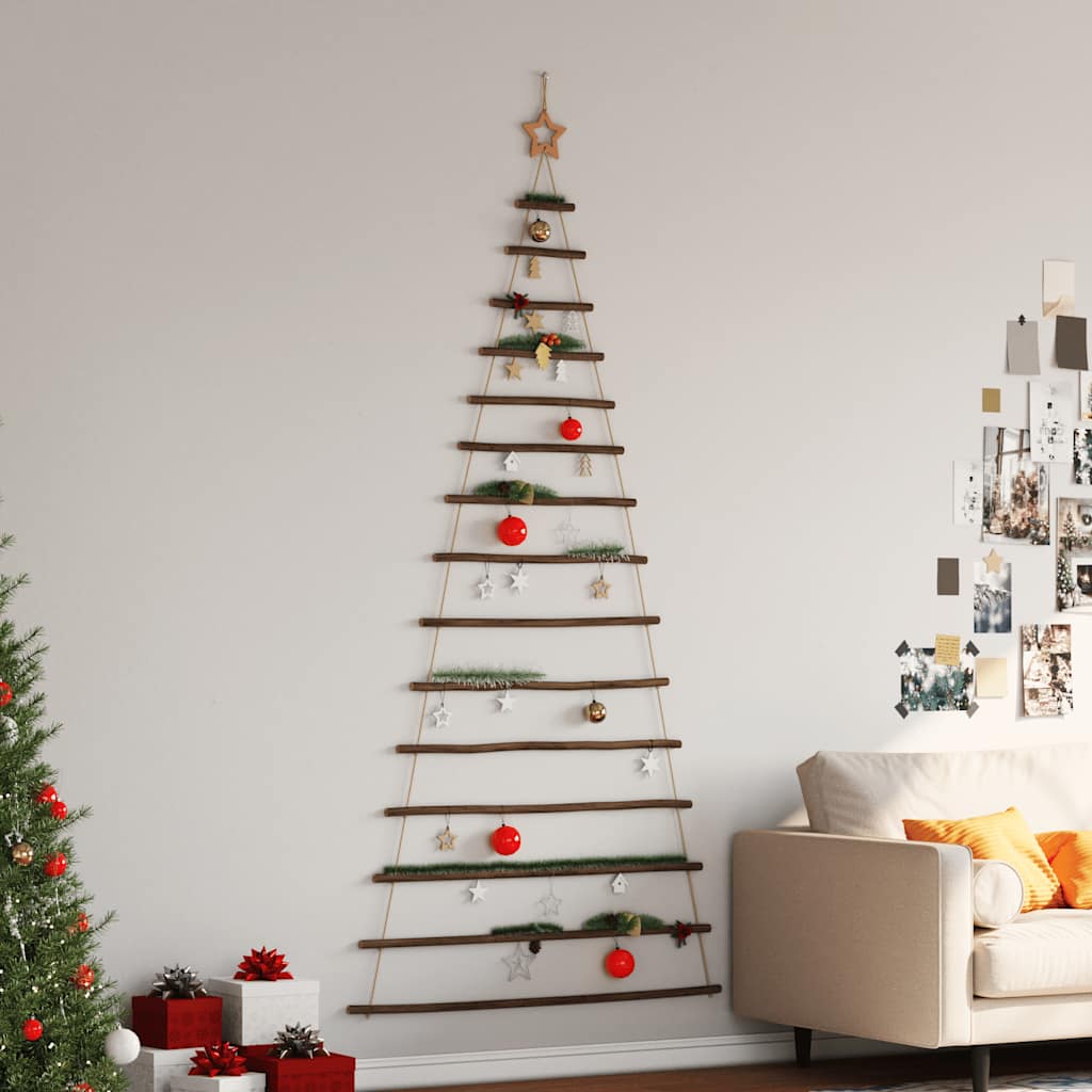 Árvore de natal suspensa com estrela no topo 100x210 cm galho natural