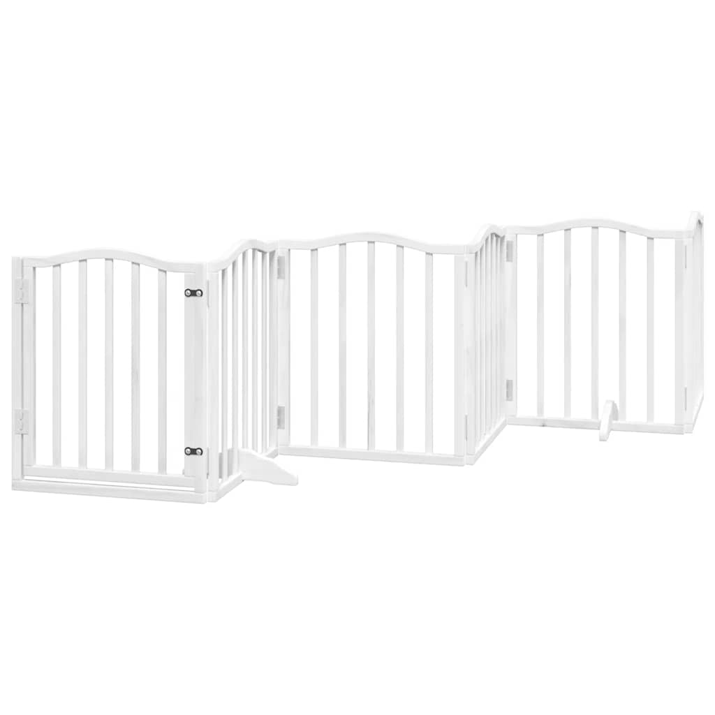 Portão p/ cães com porta dobrável 15 painéis 750cm álamo branco