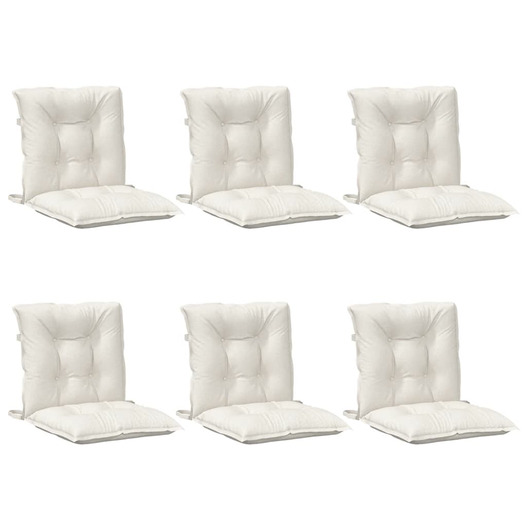 Almofadões lombares p/ cadeiras 6pcs mesclado tecido creme