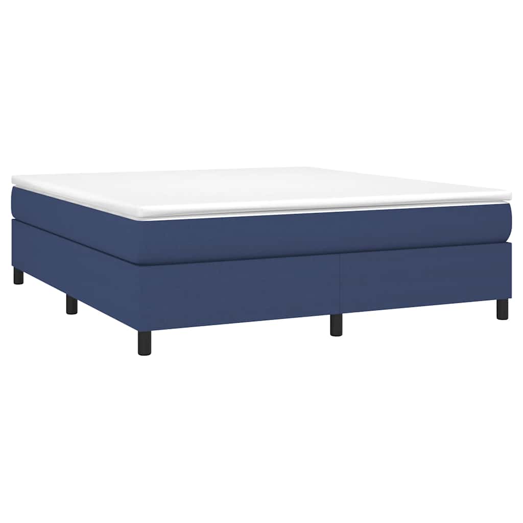 Estrutura de cama com molas 160x200 cm tecido azul