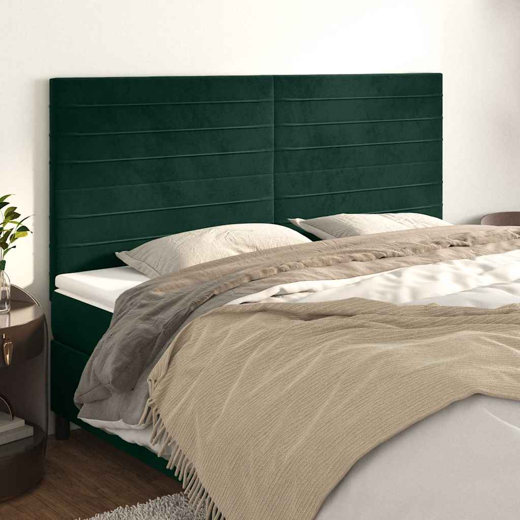 Cabeceira verde escuro 200x5x118/128 cm veludo