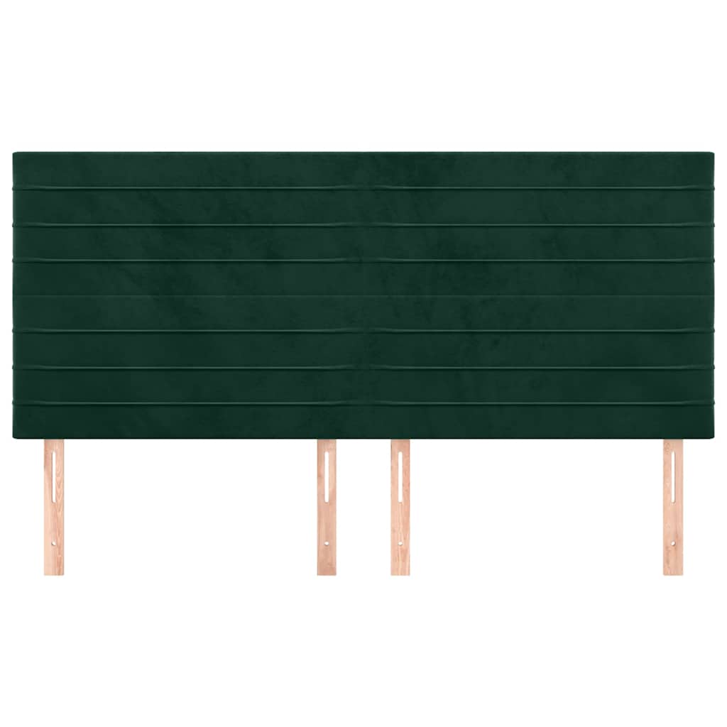 Cabeceira verde escuro 200x5x118/128 cm veludo