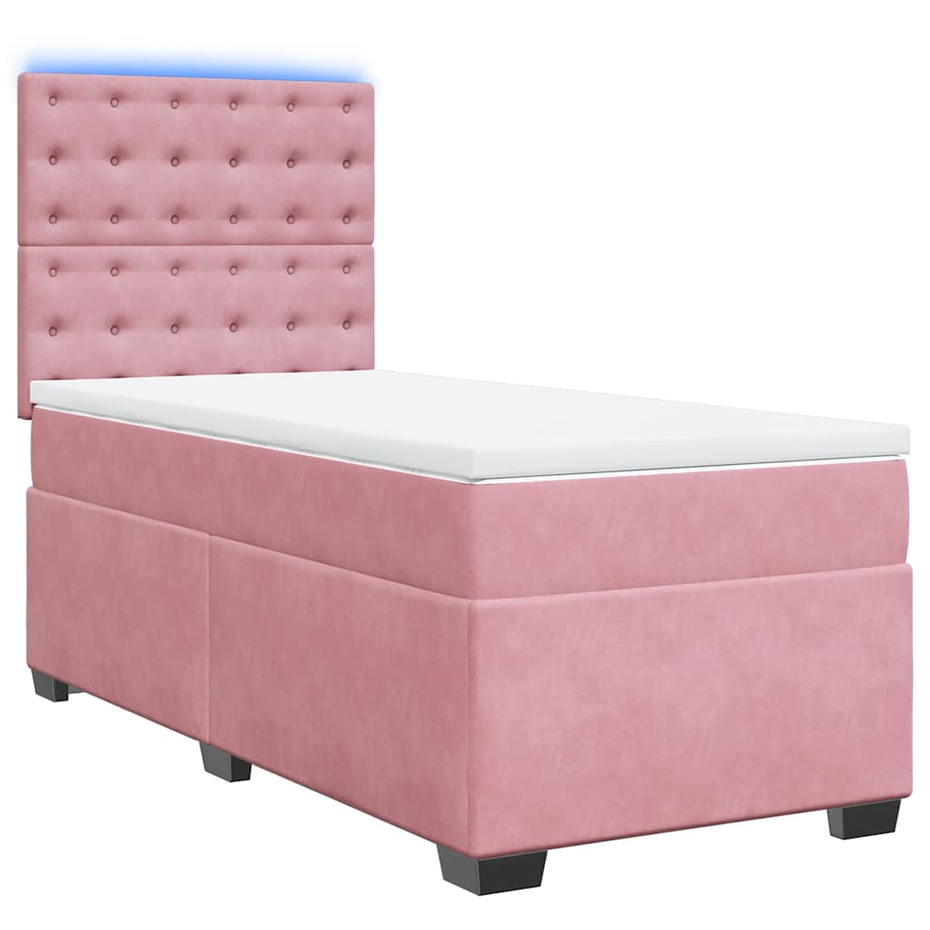 Cama com molas/colchão 80x200 cm veludo rosa