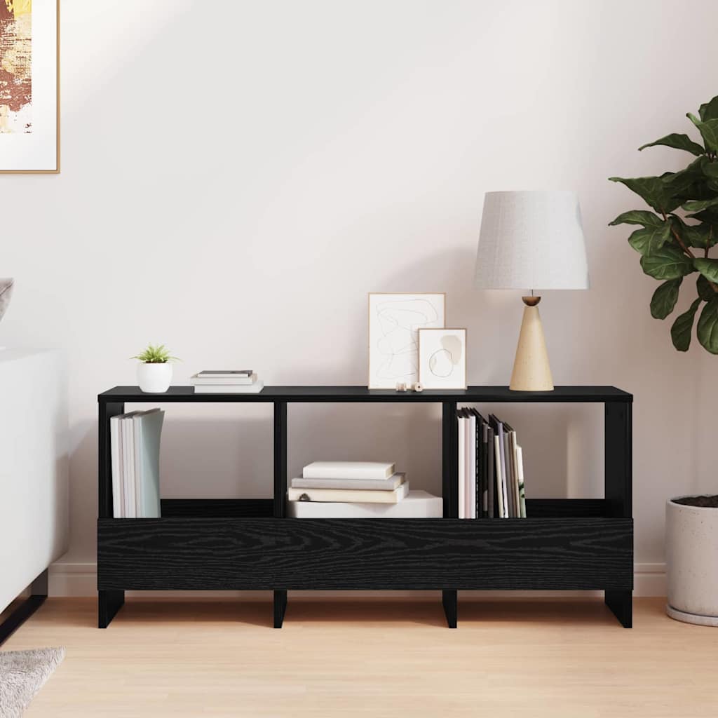 Estante de revistas carvalho preto 102 x 30 x 45 cm