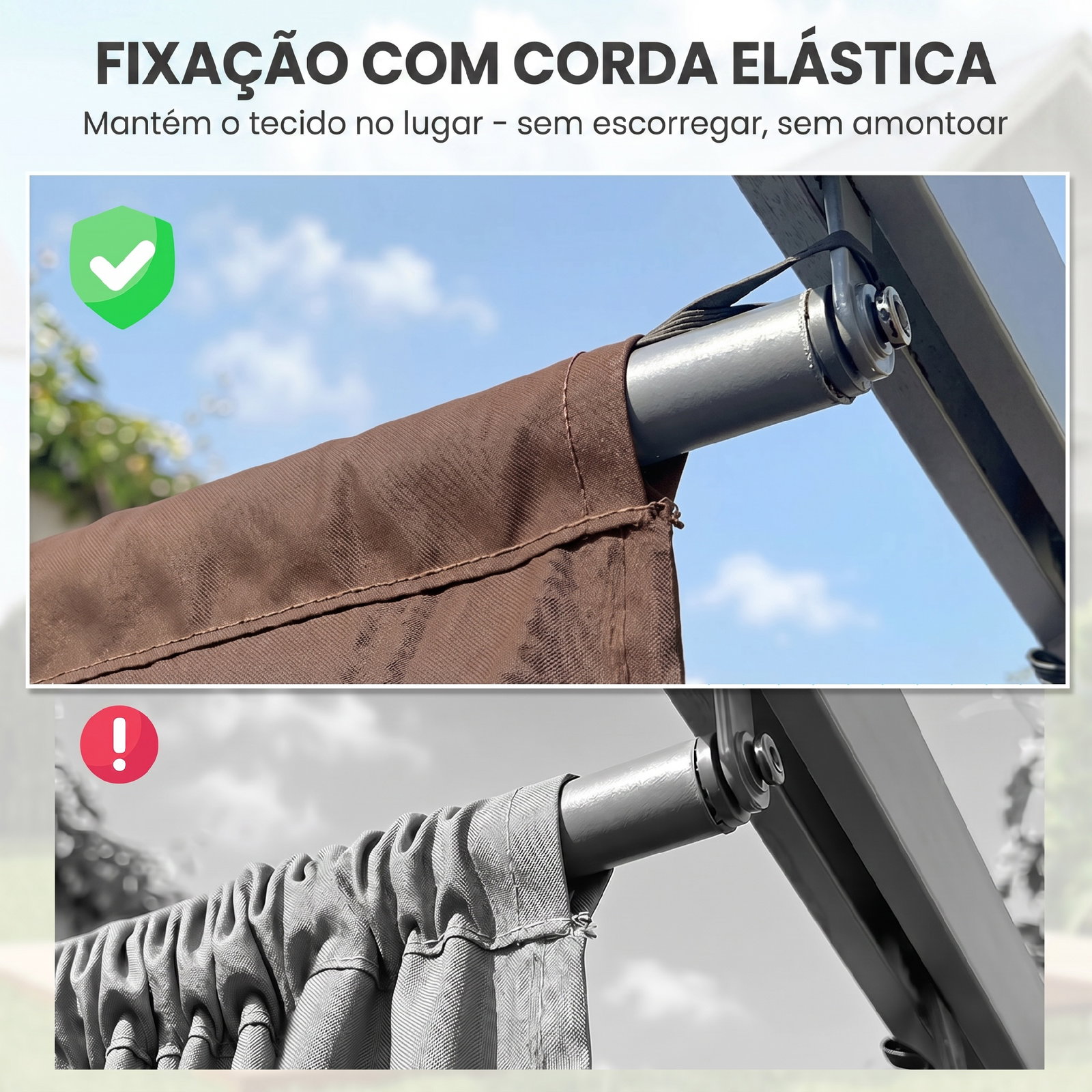 Cobertura para pérgola 3,5x2,5 m teto de substituição retrátil para pérgola com 10 orifícios de drenagem café