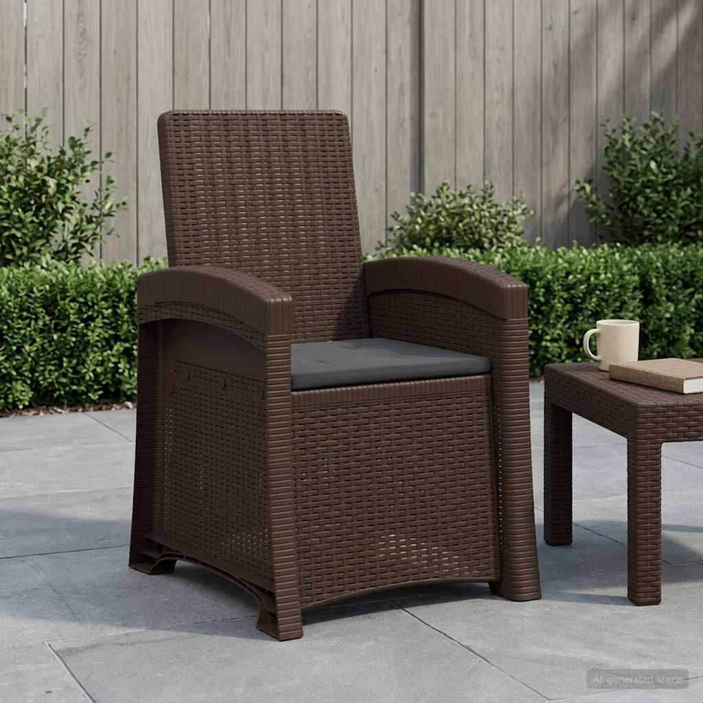 Cadeira de jardim reclinável com aparência de rattan PP
