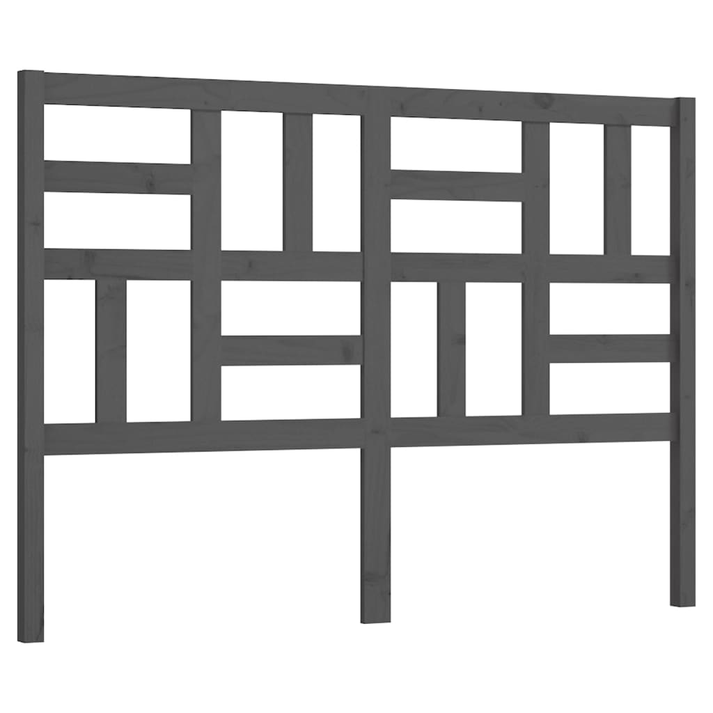 Cabeceira de cama 126x4x104 cm pinho maciço cinzento
