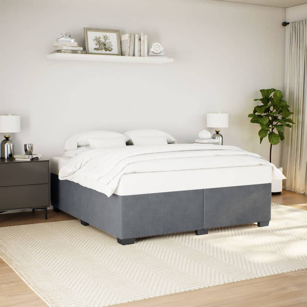 Estrutura de cama sem colchão 180x200 cm veludo cinzento-escuro