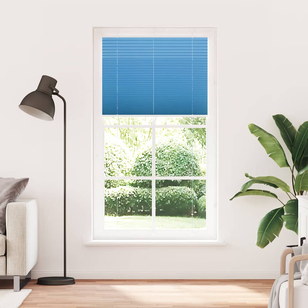 Azul plissada cega 105x200 cm largura tecido 104,4cm poliéster